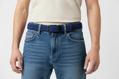 Elastischer Strick-Unisex-Gürtel Indigo