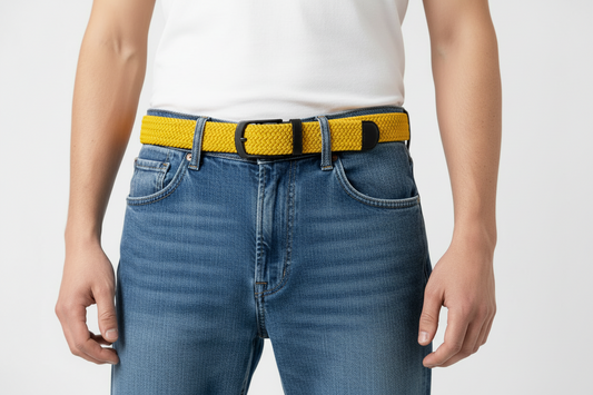 Elastik Örgü Unisex Kemer Sarı