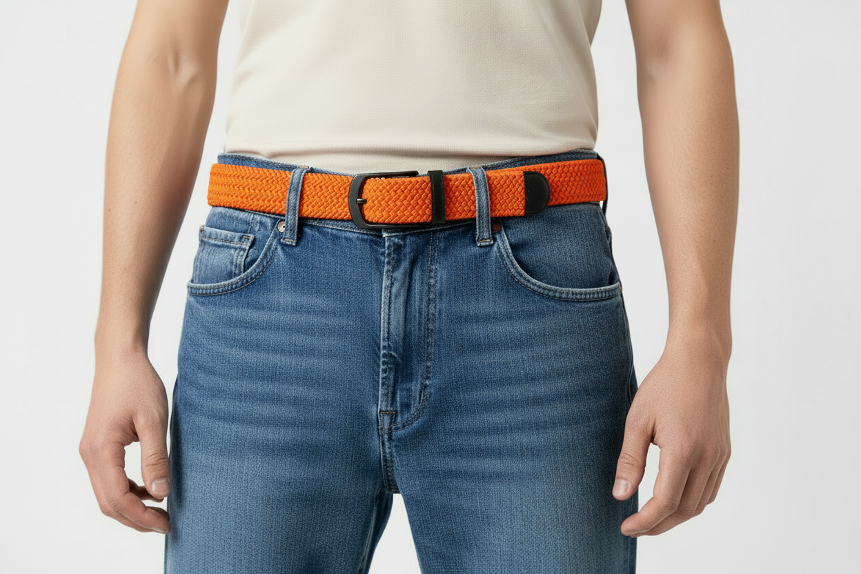 Elastik Örgü Unisex Kemer Turuncu