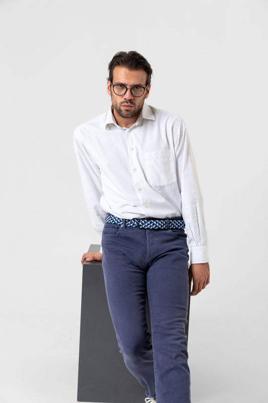 Elastischer Strick-Unisex-Gürtel Schwarz-Saxmaxi-Weiß